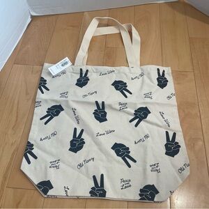 NWT old navy “peace” canvas tote